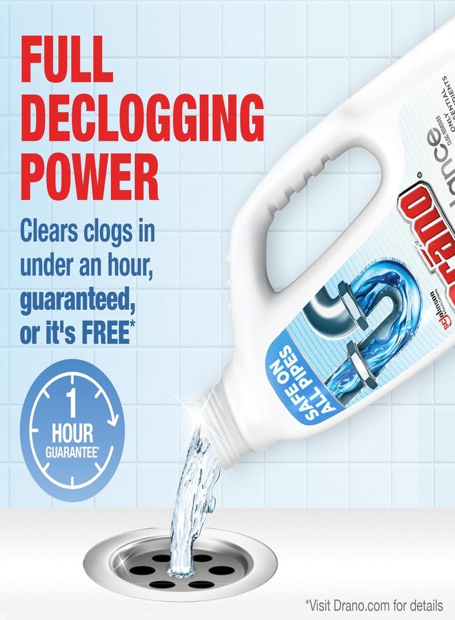 Drano Balance Drain Clog Remover and Cleaner, Non-Corrosive Formula, Safe on All Pipes and Septic Tanks, Formulated Using Only Essential Ingredients, 32 Fl Oz - Image 2